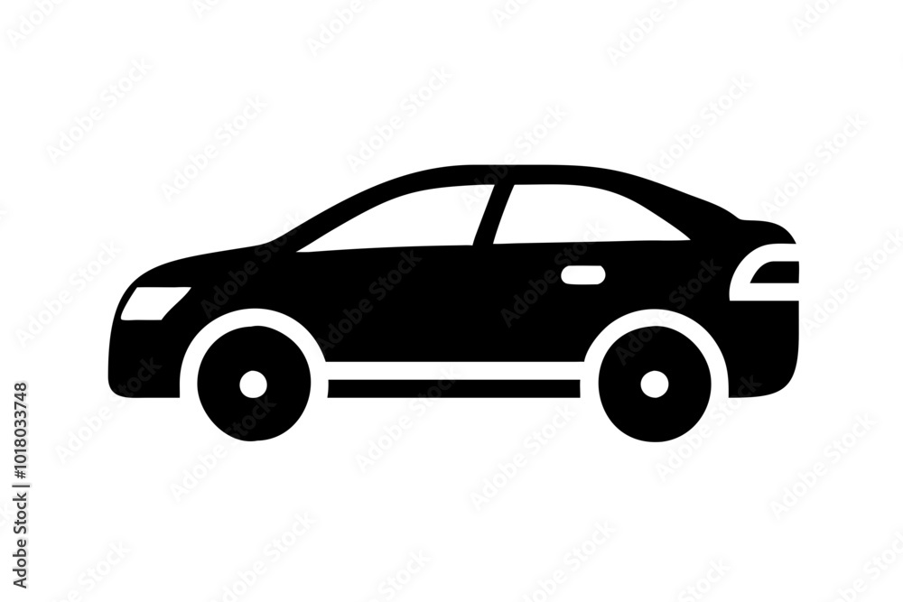 Passenger car. Black and white Vector icon. Passenger car. Black and white Vector icon.