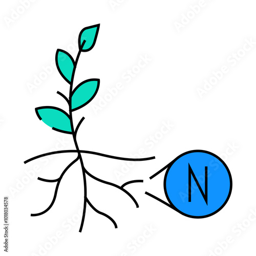 nitrogen fixation environmental line icon vector. nitrogen fixation environmental sign. isolated symbol illustration