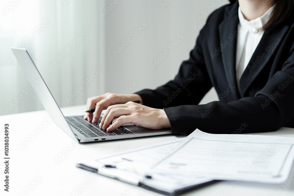 Business woman employer holding resume hiring recruit looking cv resume to hire candidates, analyzing information before job interview. Recruitment concepts Business woman employer holding resume hiring recruit looking cv resume to hire candidates, analyzing information before job interview. Recruitment concepts