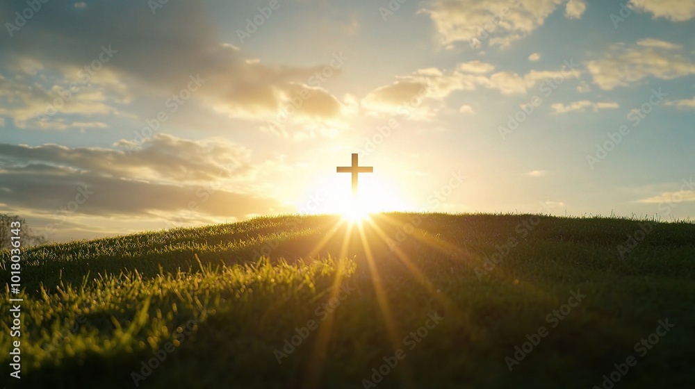 Cross on a Hill at Sunrise Cross on a Hill at Sunrise