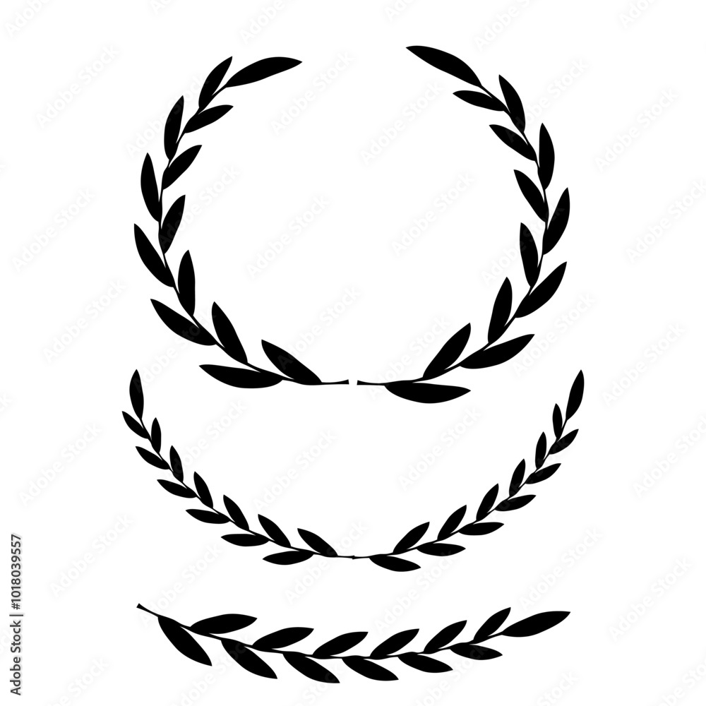 Set of wreaths and branches with leaves. Hand drawing laurel wreaths and branches collection. Laurels wreaths, swirls, twigs and flower ornaments. Herbs, flowers and plants elements. Design elements. Set of wreaths and branches with leaves. Hand drawing laurel wreaths and branches collection. Laurels wreaths, swirls, twigs and flower ornaments. Herbs, flowers and plants elements. Design elements.
