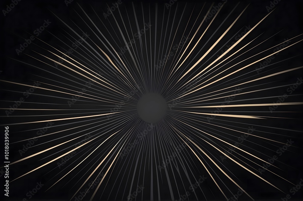 Fototapeta premium Abstract Black and Gold Radial Lines