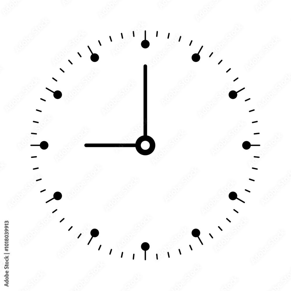 simple analog watch face. slim, elegant, simple wall clock simple analog watch face. slim, elegant, simple wall clock