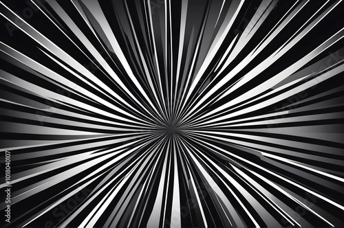 Abstract Black and White Radial Stripes