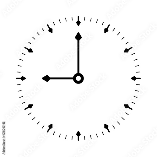 Analog clock concept with arrow sign. simple analog watch face