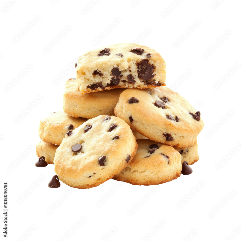 Delicious Chocolate Chip Cookies Stacked High