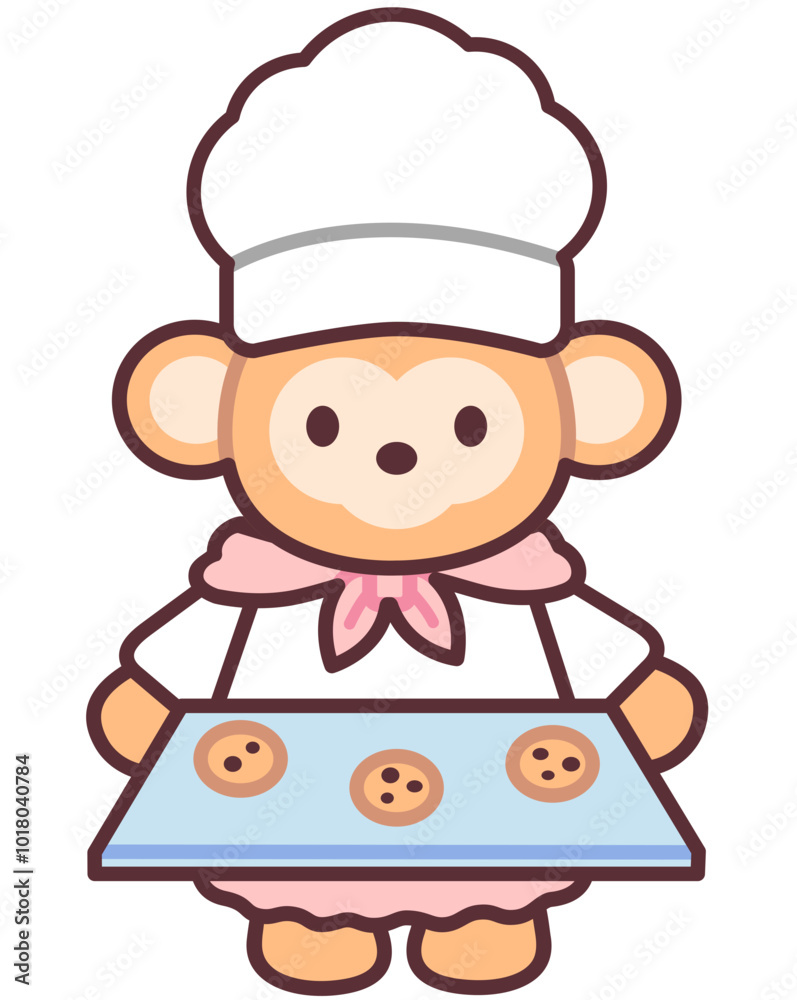 Monkey The Baker icon illustration for Bakery Shop Monkey The Baker icon illustration for Bakery Shop
