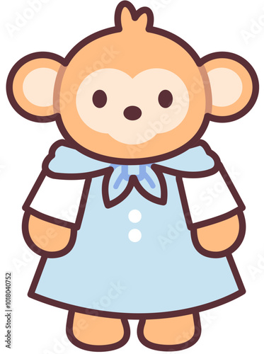 Monkey The Baker icon illustration for Bakery Shop