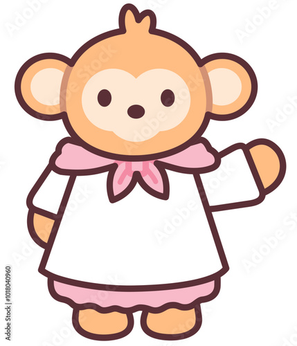 Monkey The Baker icon illustration for Bakery Shop
