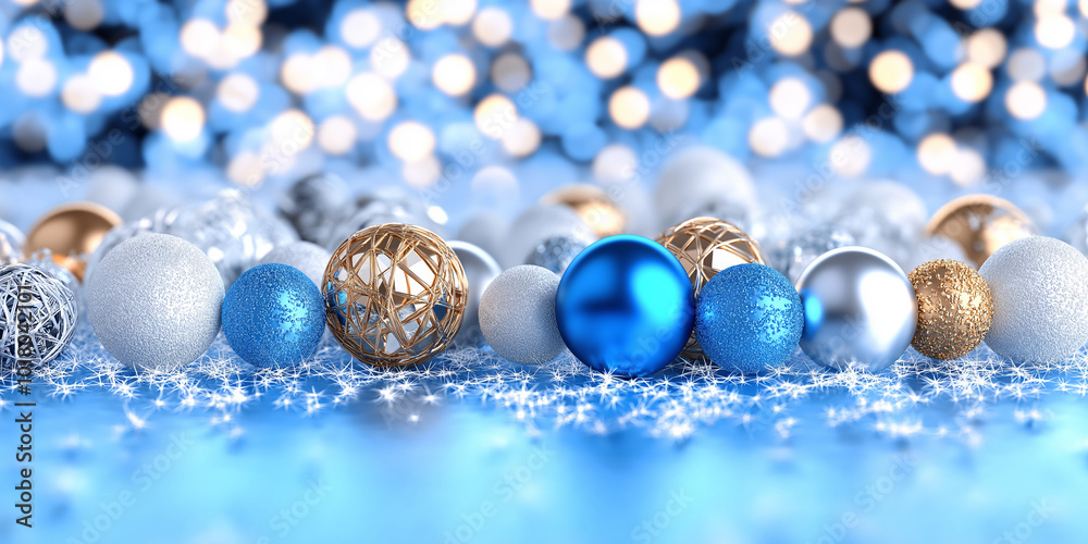 blue christmas balls on snow blue christmas balls on snow