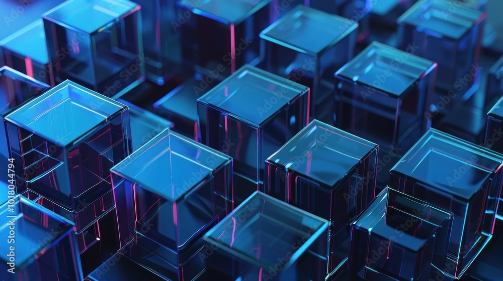 Abstract Blue Glass Cubes Abstract Blue Glass Cubes