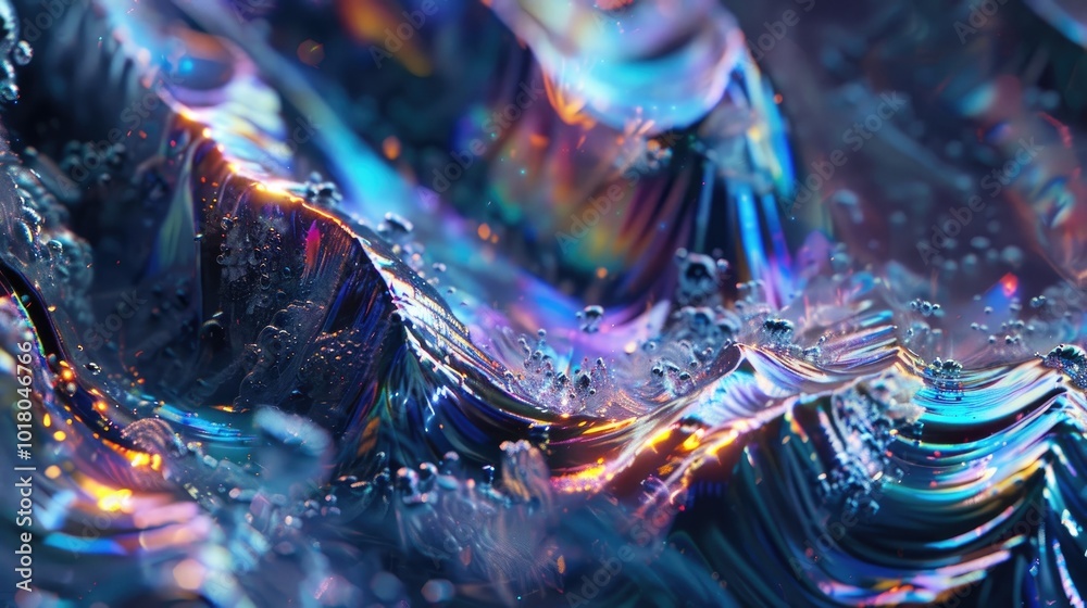 Mesmerizing iridescent textures that shimmer and morph in a visually captivating way Mesmerizing iridescent textures that shimmer and morph in a visually captivating way