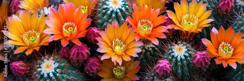 colorful cactus flowers in bloom