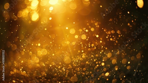 Soft focus on shimmering golden light