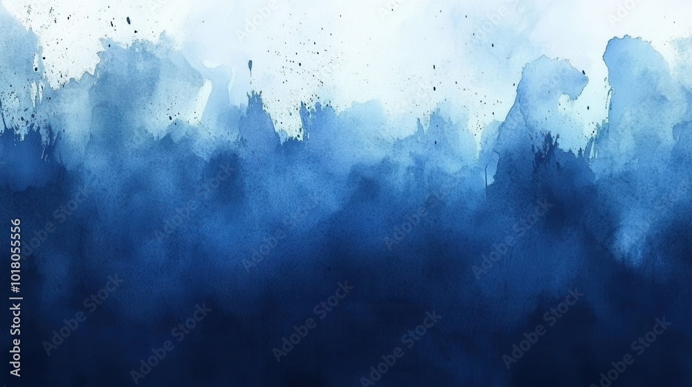 Obraz premium Abstract watercolor paint background dark blue color grunge texture for background, banner