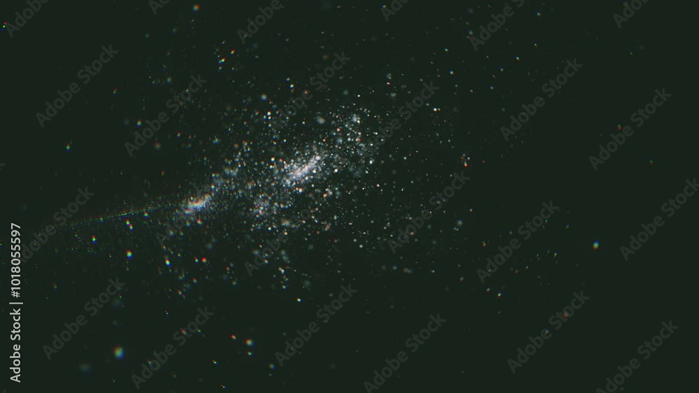 Particles In Fluid Space Background/ Animation of an abstract backgroud with floating particles inside fluid space with ambient occlusion and depth of field blur