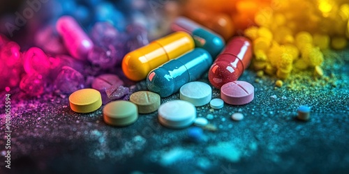 MDMA and ecstacy - molly recreational drug concept