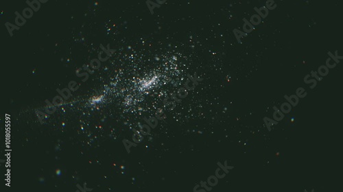 Particles In Fluid Space Background/ Animation of an abstract backgroud with floating particles inside fluid space with ambient occlusion and depth of field blur