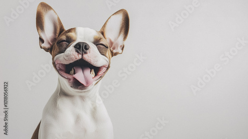 happy smiling bulldog portrait, AI generated