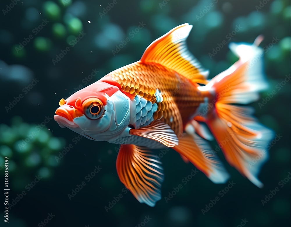 Colorful fish swimming gracefully in motion Colorful fish swimming gracefully in motion