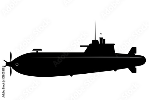 Submarine Silhouette vector illustration