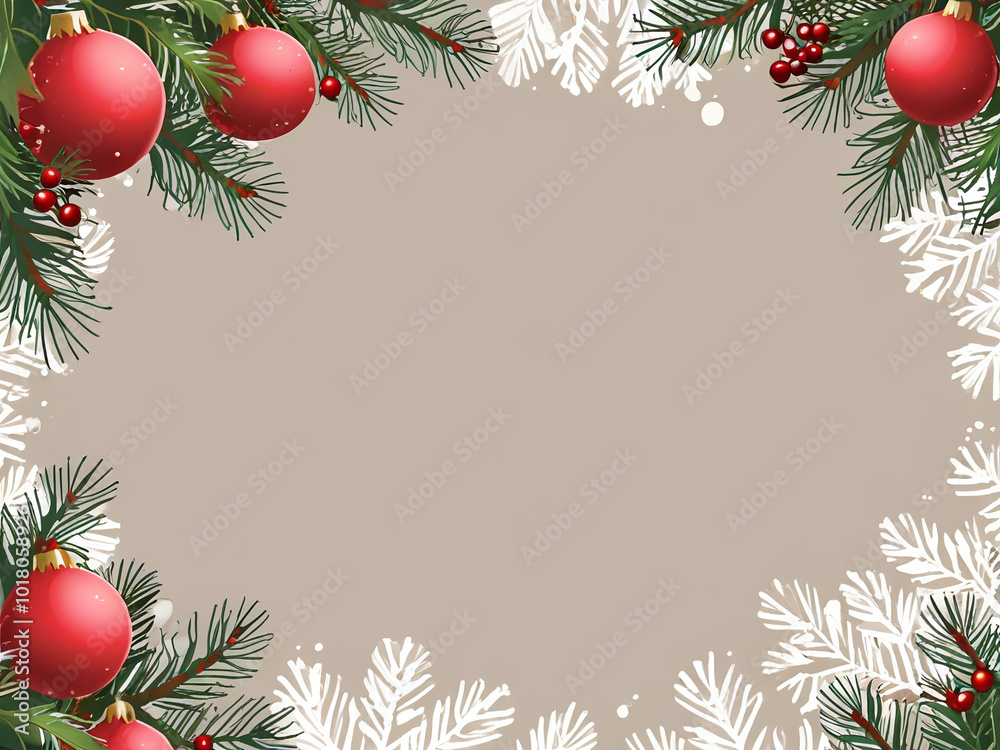 Christmas Border with Pine Needles and branches and Ornaments with negative space for copy– Perfect for Holiday Projects, Christmas and new years wallpaper invitations and waebsites Christmas Border with Pine Needles and branches and Ornaments with negative space for copy– Perfect for Holiday Projects, Christmas and new years wallpaper invitations and waebsites