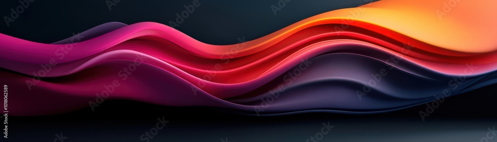 Fototapeta premium Flowing abstract waves in vibrant colors create a dynamic visual impact, enhancing any design or creative project.