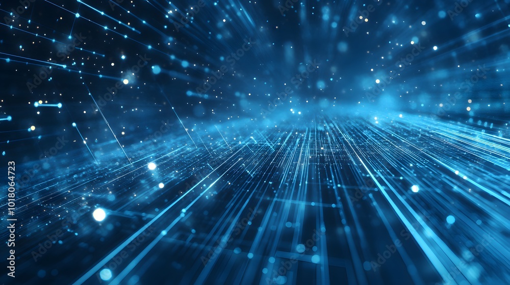 Abstract blue background data technology glowing lines Abstract blue background data technology glowing lines
