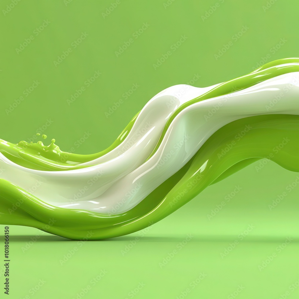 Mint Green Fluid Waves: Modern Abstract Background Design Mint Green Fluid Waves: Modern Abstract Background Design