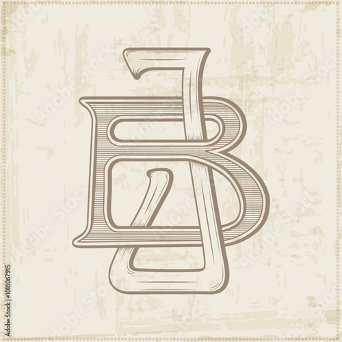 BJ, JB ,  logo BJ, Letter BJ , vector, logo, Wedding Monogram Initials, Wedding Logo,Wedding Monogram, Logo Design , Monogram Vintage