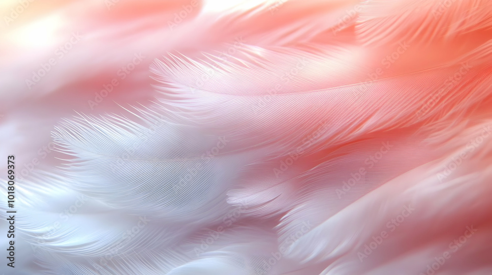 Soft, delicate feathers in a gradient of pastel colors Soft, delicate feathers in a gradient of pastel colors