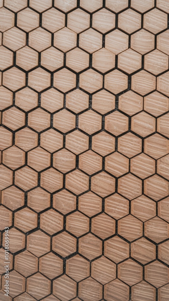Geometric Wooden Honeycomb Pattern Background