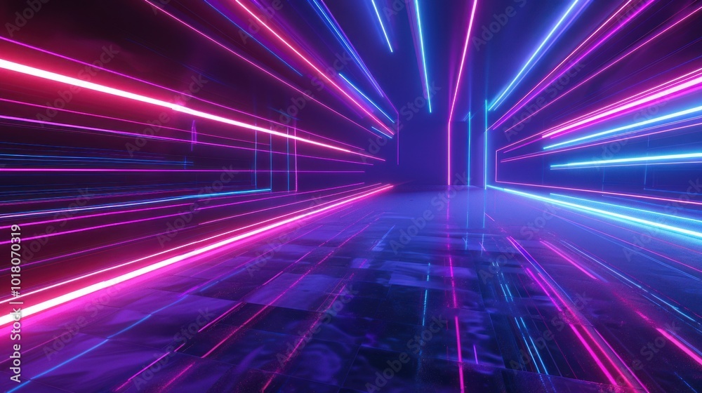 custom made wallpaper toronto digitalNeon Lights Tunnel