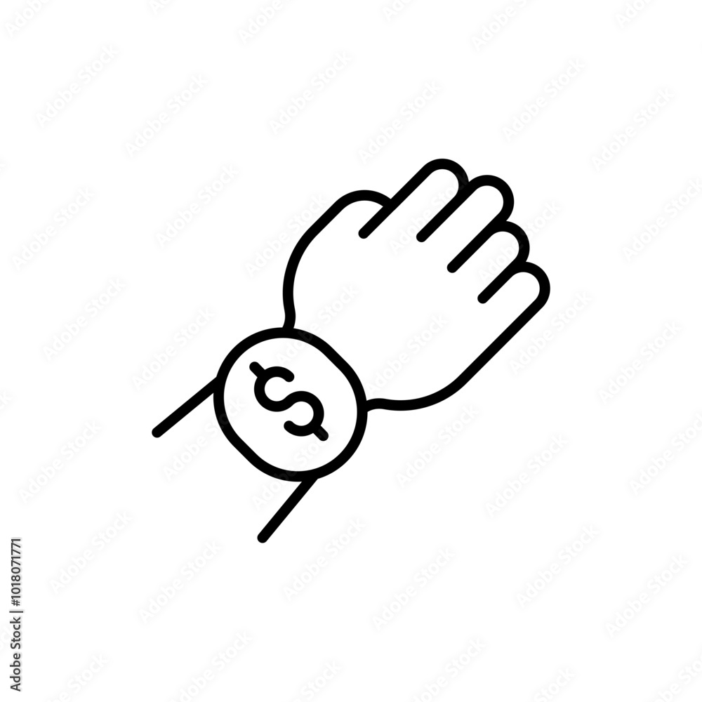 Time is money outline icons, minimalist vector illustration ,simple transparent graphic element .Isolated on white background Time is money outline icons, minimalist vector illustration ,simple transparent graphic element .Isolated on white background