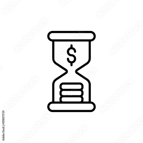 Saving time outline icons, minimalist vector illustration ,simple transparent graphic element .Isolated on white background