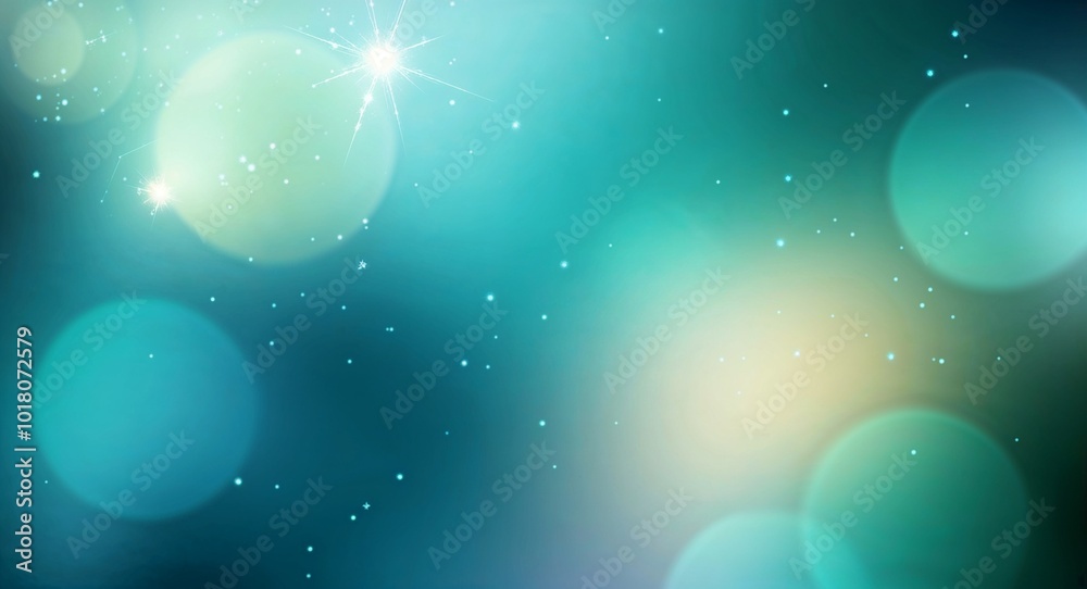 Obraz premium Teal theme bokeh sparkles abstract background wallpaper