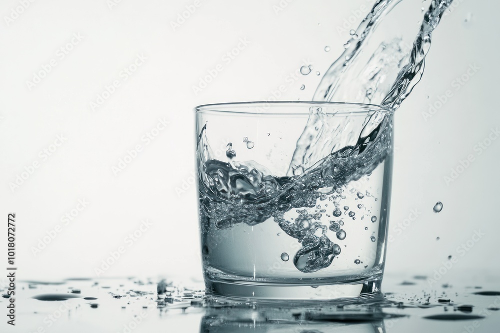 Refreshing Water Poured into a Glass Refreshing Water Poured into a Glass