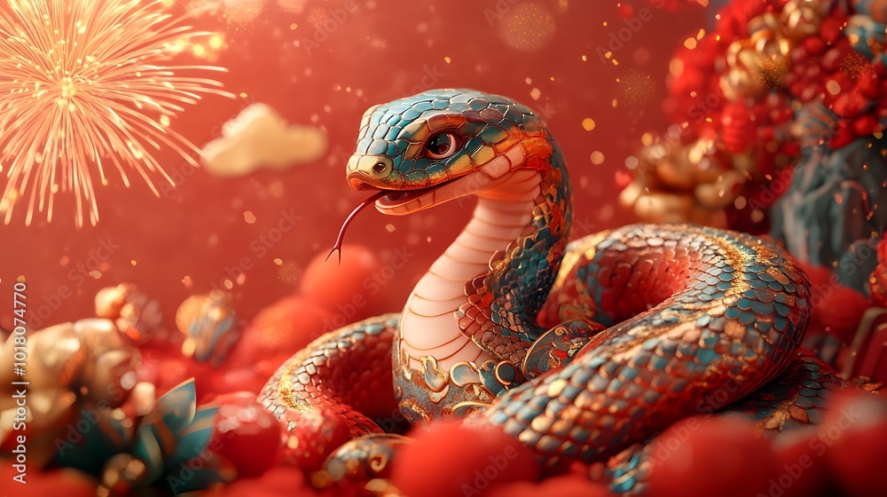 A snake in a flower.
A snake in a flower.