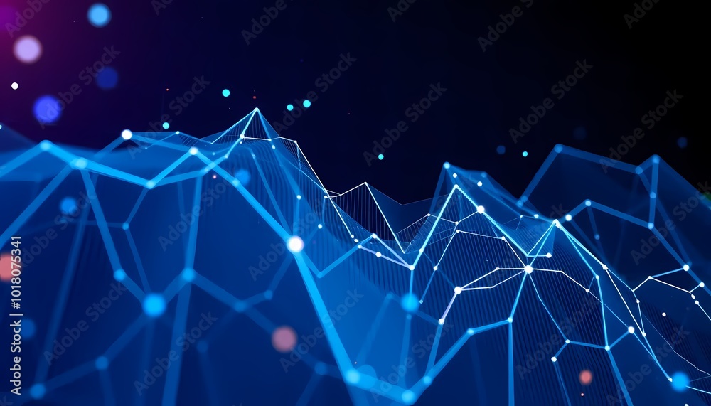 Obraz premium abstract digital blue background with lines