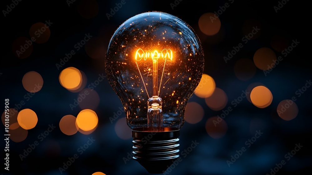 a light bulb with a lit up word
a light bulb with a lit up word