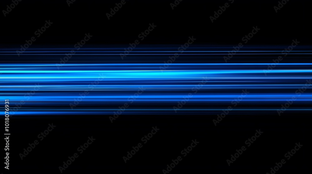 Luminous blue lines speed. Neon color glowing lines background, high-speed light trails effect. Futuristic dynamic motion technology.