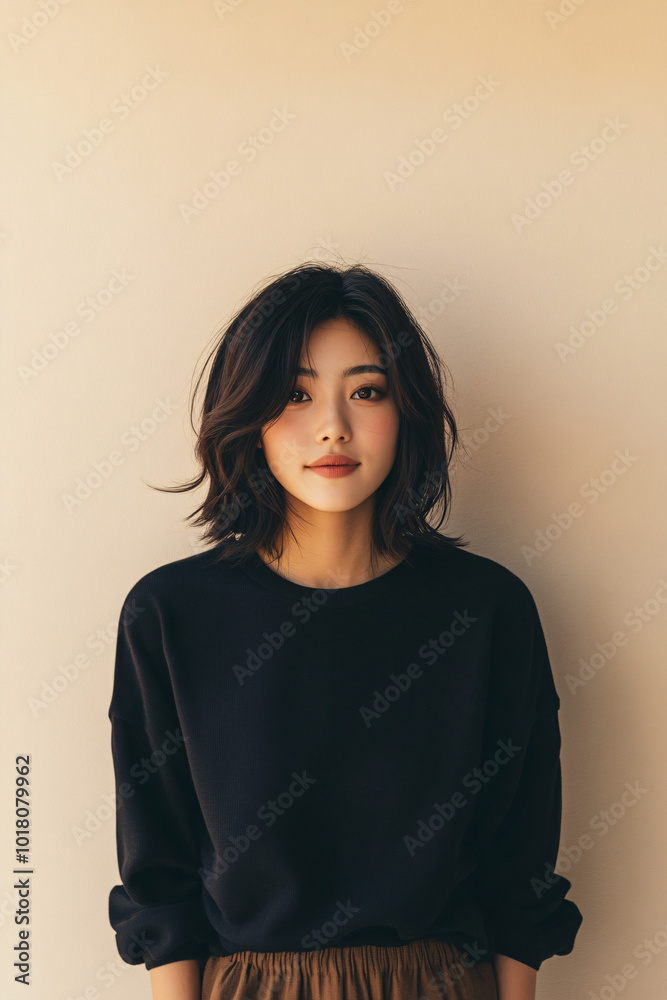 portrait of a young woman indoors portrait of a young woman indoors