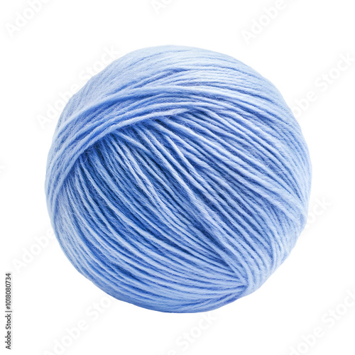 Ball of wool yarn isolated on transparent background. Png format