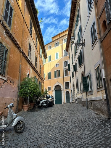 street in the town italy rome bright