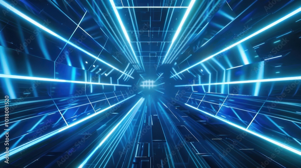 Abstract Futuristic Tunnel with Glowing Lines Abstract Futuristic Tunnel with Glowing Lines
