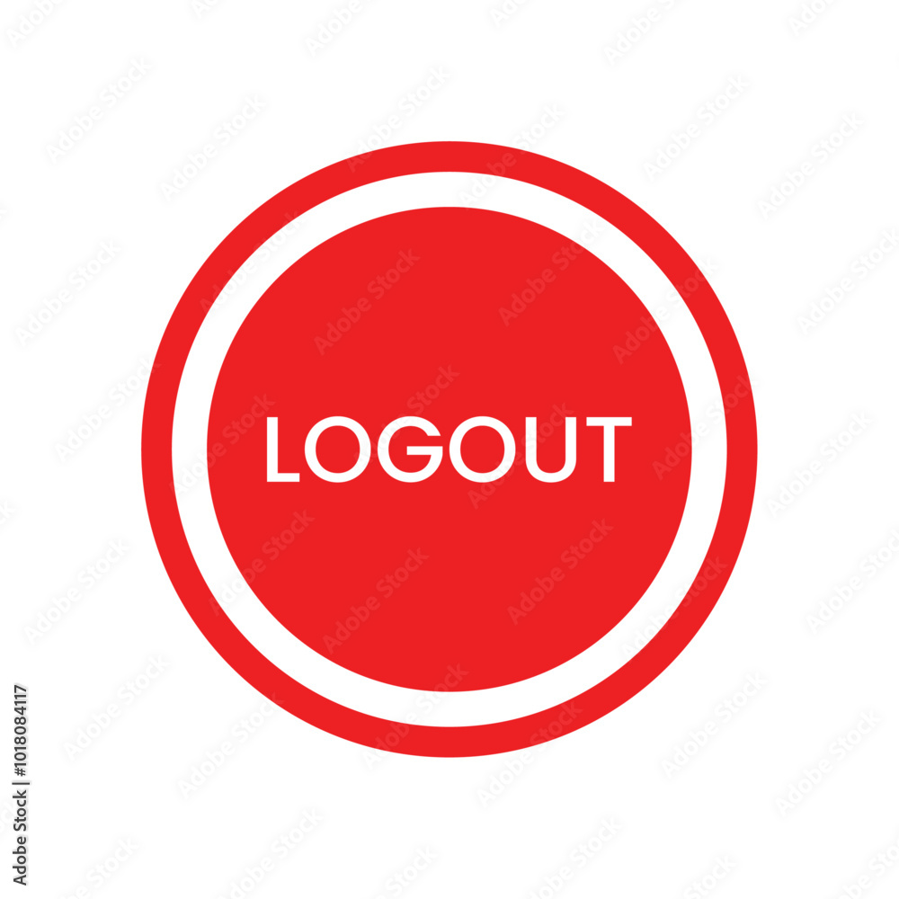 Logout red icon stock illustration Logout red icon stock illustration