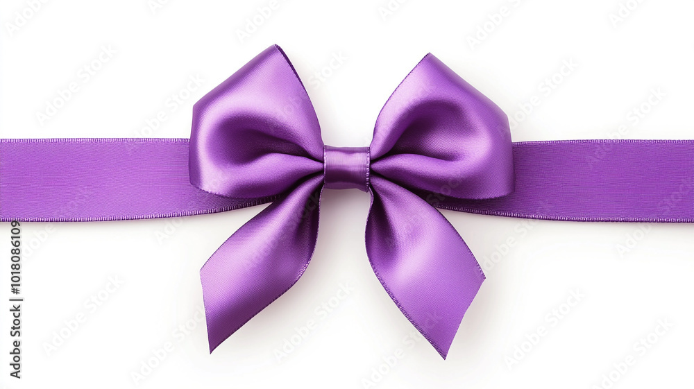 purple bow with ribbon on a white background. purple bow with ribbon on a white background.