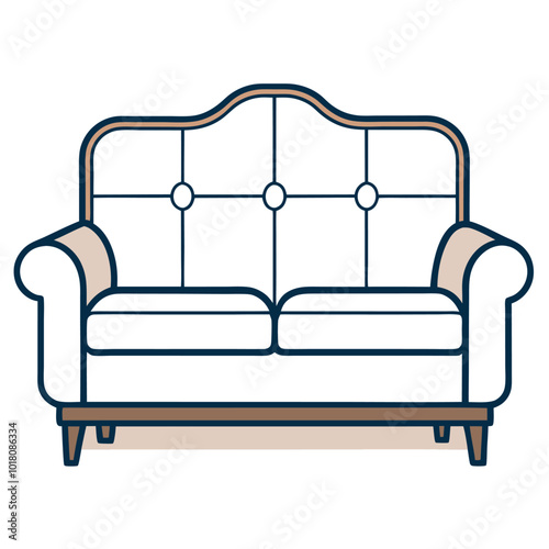 Modern Silhouette Sofa Vector.