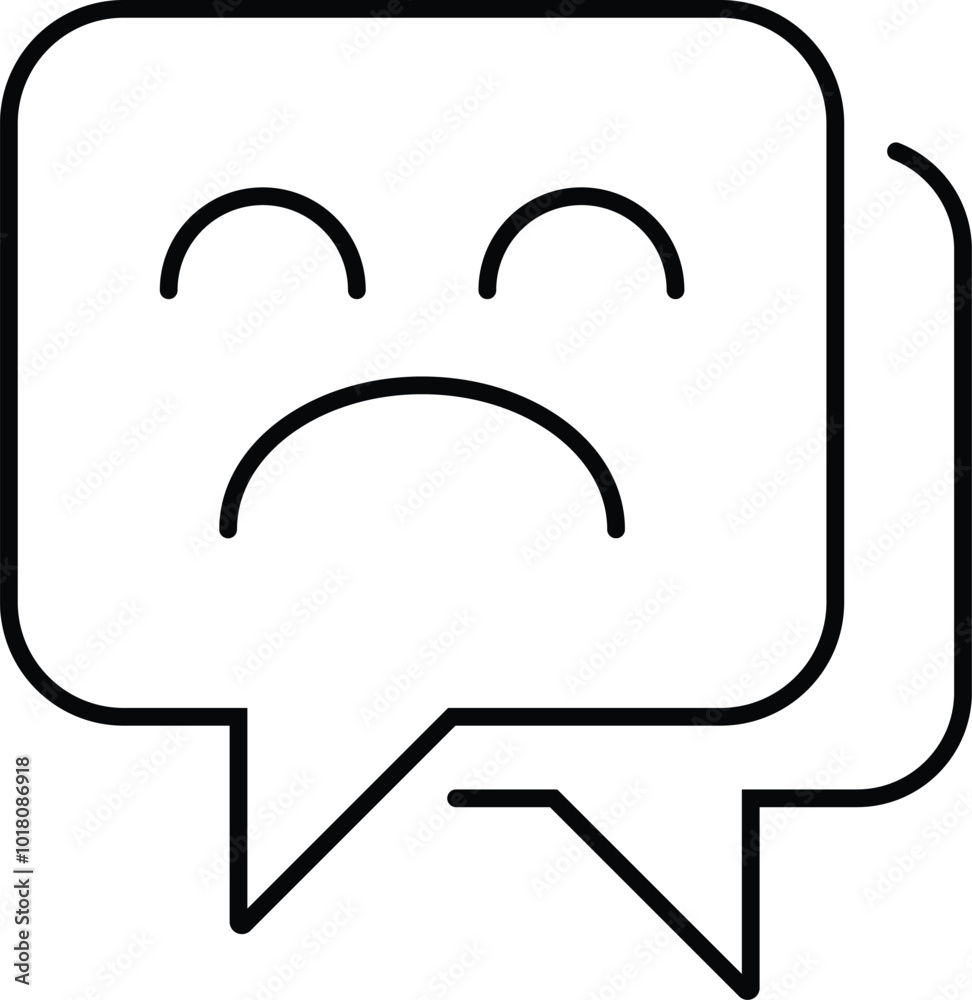 Sad Feedback, Comment icon. Editable Stroke. Vector illustration Sad Feedback, Comment icon. Editable Stroke. Vector illustration