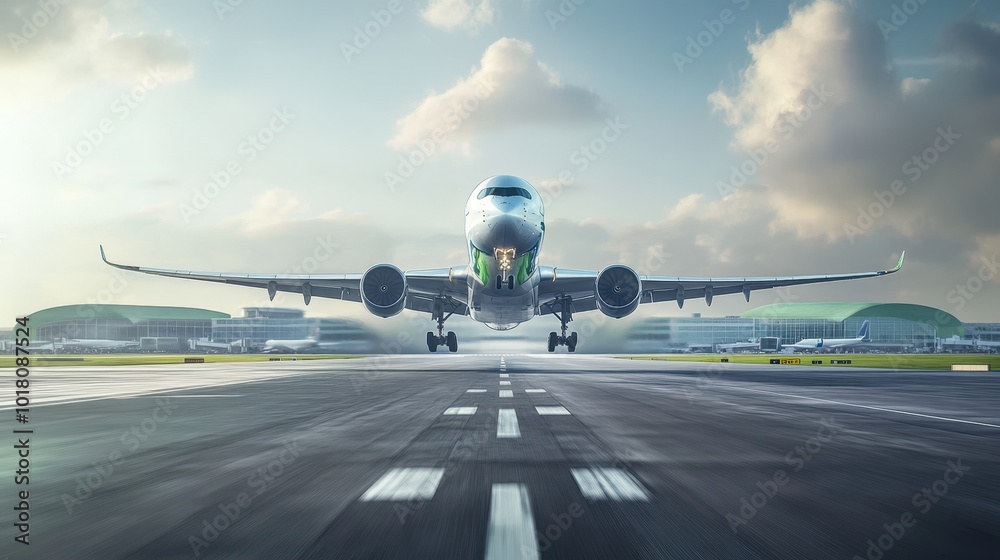 The Airplane on Runway The Airplane on Runway